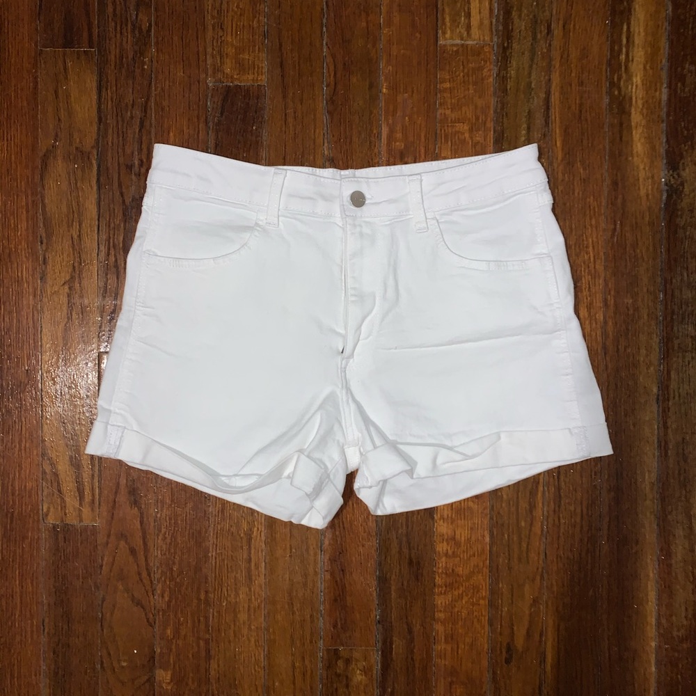White denim shorts